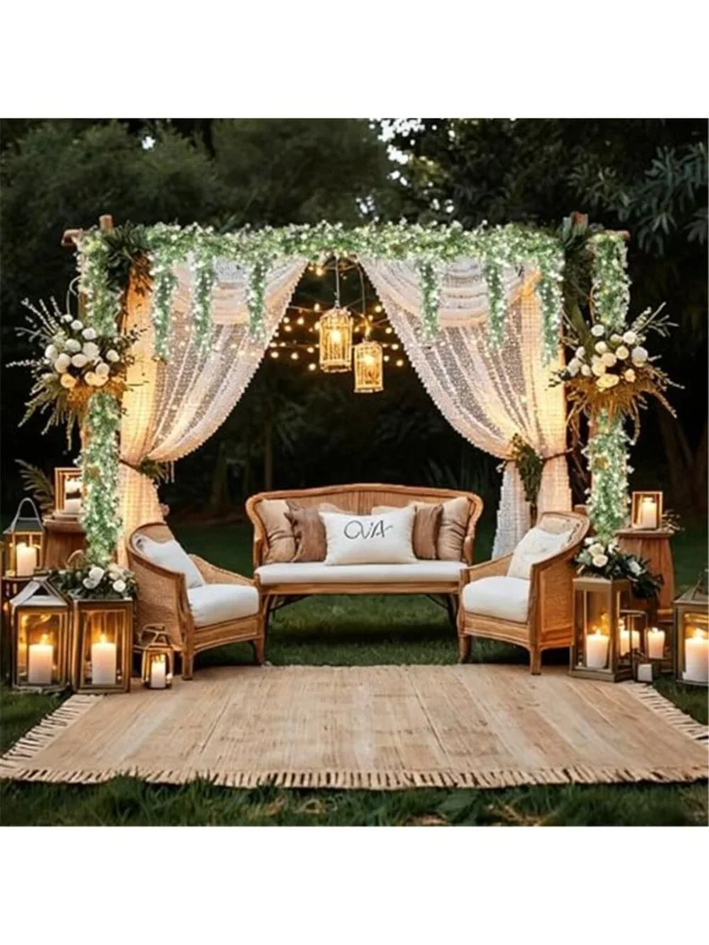 Artificial Eucalyptus Garland w/ Lights 3 pack Greenery Vines Wedding Home Decor
